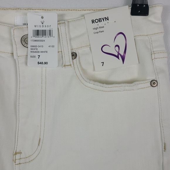 NWT Women's Windsor White Robyn High Rise Crop Flare Denim Jeans Sz 7 MSRP $49 - Picture 3 of 9